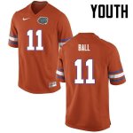 Youth Florida Gators #11 Neiron Ball NCAA Nike Orange Authentic Stitched College Football Jersey CFP8262BI